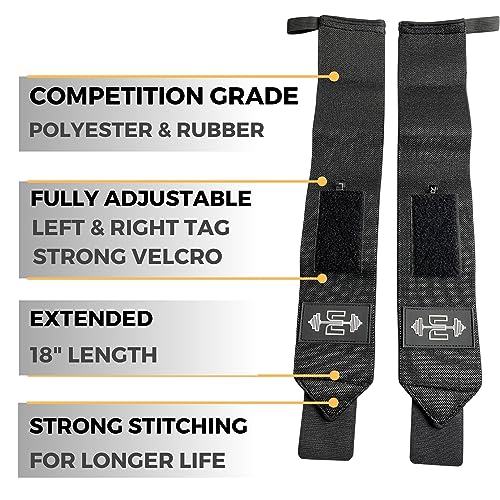 ESSENTIAL Wrist Wraps, Avoid Injury and Maximize Grip with Thumb Loop, 18