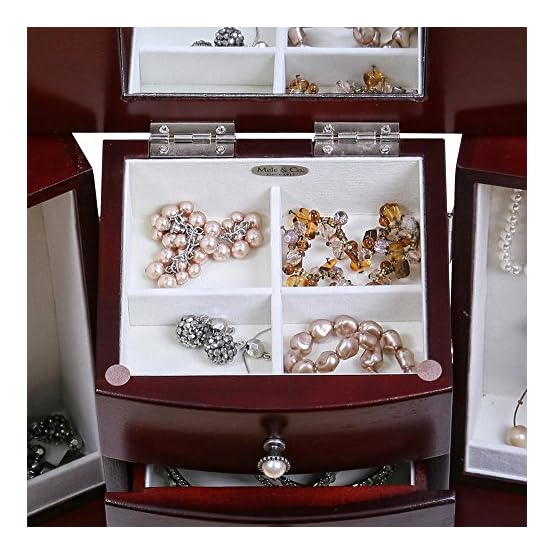 Mele & Co. Bette Wooden Jewelry Box (Mahogany Finish) - Image 6