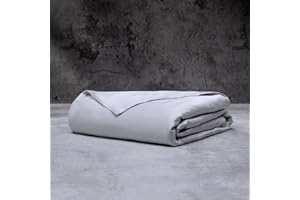 LUXOME Luxury Duvet Cover | Oversized Fit | 100% Viscose from Bamboo | Silky Soft Feel | Thermal-Regulating | 2X Cover Ties | King/Cal King - 108"x98" | Stone