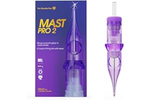 Mast Pro2 Tattoo Needles Cartridges, Pro Needles Pins for Super Aritsts, 20 Count, Disposable Round Liner (1001RL)