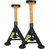 BESTOOL Jack Stands 4 Ton, Adjustable Car Jack Stand, 2 Pack | Heavy-Duty Carbon Steel; Dual Locking Pins; 7-Position 13.5&ndash;21.6 in Height; For Cars, SUVs &amp; Light Trucks