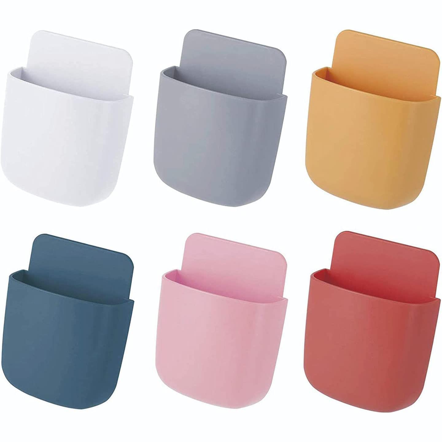 Youery 6PCS Remote Control Storage Box,Multifunction Storage Box Container,Remote Control Holder,Wall-Mounted Organizer Box for Mobile Phone Charging Stand,mini storage box for Home and Office