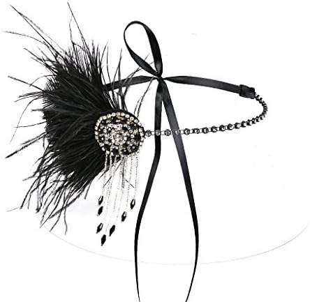 LATIMOON Feather Heather for Women Party Favor Headdress Flapper Gastby Crystal Accessories