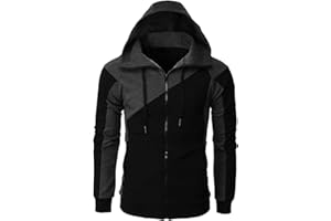 CHUOAND Mens Casual Zipper Hoodie Splicing Large Size Sweater Jacket Sweatshirt Bulk
