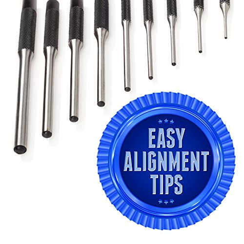 Best Roll Pin Punch Set & Mallet for Manly Men, 9 pc Comfort Grip Tools