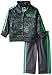 adidas Baby Boys' Iconic Tricot Jacket and Pant Set, Mercury Grey/Green, 12 Months