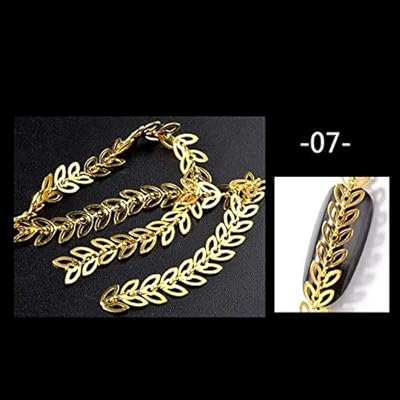 Amazon Com Nail Art Supplies 1 Pack Metal Nail Chains Leaf