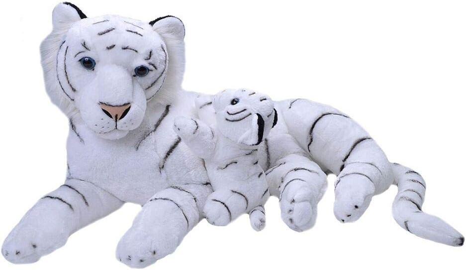Wild Republic Jumbo Mom And Baby Tigre Blanco Animal De Peluche 30 Pulgadas Regalo Para Ninos Juguete De Felpa Relleno Es Hilado Botellas De Agua Recicladas 27 Pulgadas Amazon Com Mx Juegos Y Juguetes