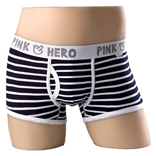 ZTY66 Men's Boxer Briefs Pink Hero Stripe Cotton Underwear (XL, Black)