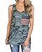 Imysty Womens Casual Sleeveless Camouflage Tank Tops American Flag Print Racerback Camo Shirts