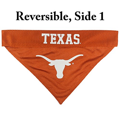Pets First Collegiate Pet Accessories, Reversible Bandana, Texas Longhorns, Small/Medium