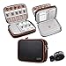Alena Culian Travel Electronics Organizer, Double Layer PU Leather Cable Organizer Bag Portable Electronics Accessories Cases for Cable, Charger, Phone, USB, SD Card