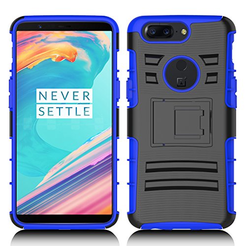 OnePlus 5T Case, Elegant Choise Holster Heavy Duty Armor Shockproof Full Body Rugged Protective Case Cover with Swivel Belt Clip and Kickstand for OnePlus 5T 6â€ 2017 (Blue/Black)