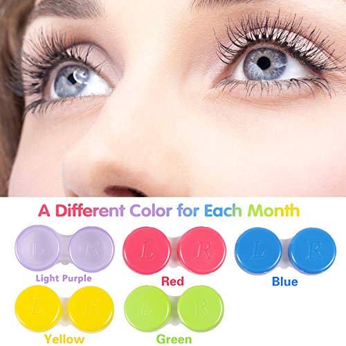 COOLOOK 15 Pack Contact Lens Case Box Holder Container Colorful Contact Lens Travel Case Soak Storage Kit - Thumbnail 2
