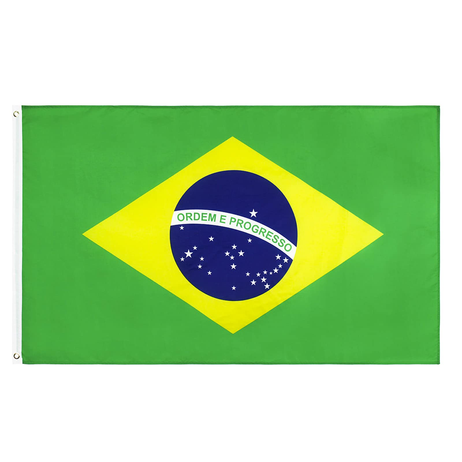 Cosymate Brasil Flag Brazil National Flag Brazilian Flag Bandeira do Brasil 3x5ft with Brass Grommets, Vivid Color, UV Fade Resistant, Canvas Header, Double Stitched, 90x150cm