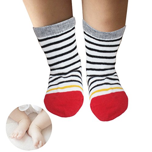 CIEHER 12 Pairs Baby Socks Non-Skid Ankle Cotton Socks with Grip for 9-36 Months Baby Infants, 12 Colors
