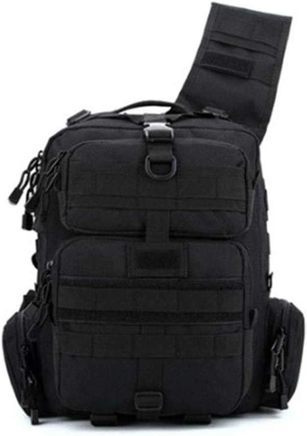 Bagzar Urban Commuter Antitheft Tactical Bag for Laptop Tablet Tiffin Heavyduty Multi Pocket Crossbody Messenger Sling Trekking Bagpack Black