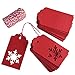 Gift Tags, Zealor 100 Pieces Red Kraft Paper Gift Tags Snowflake Shape with String for Christmas Wedding Favor