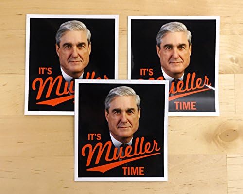 It's Mueller Time Stickers - 3 Pack - 3.25" x 3.5" - Anti Trump Bumper Stickers by Gift Squadron