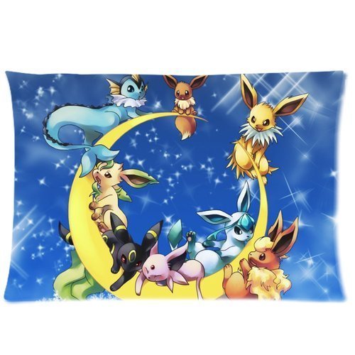 Lovely Pokemon Moon Eevee Custom Design Personalized Pillowcase Pillow Sham Queen Size Pillow Cushion Case Cover Two Sides Printed 20*30 inches Inches