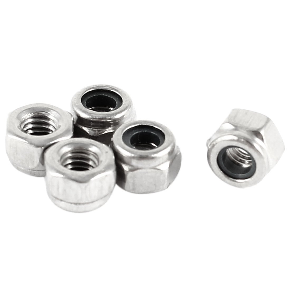 6-32 - Tuerca De Bloqueo Hexagonal De Nailon Inoxidable Acero Inoxidable 304