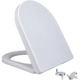 QarShar D type soft closed toilet seat quick release for easy cleaning | fading and anti yellowing extended toilet seat cover,suitable for use in households,homestays,and new homes