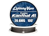 Genuine Lightning Vapes Kanthal 26 Gauge AWG A1 Wire 100ft Roll 0.40386 mm 3.21 Ohms/ft Resistance