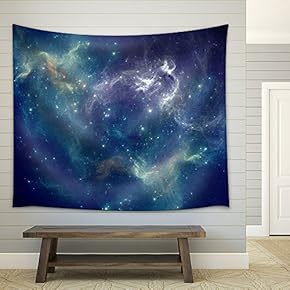 Colorful Space Nebula - Fabric Wall Tapestry Home Decor - 51x60 inches