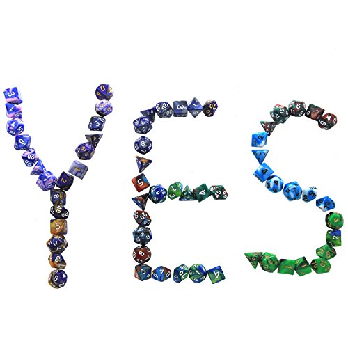 image for Agogo Polyhedral Dice Set 9x7-Die Series Two Colors for Dungeons and D