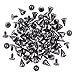 Swpeet 110 Pairs Gun-Black 7mm x 9.5mm Bullet Cone Spike and Stud Metal Screw Back for DIY Leather Craft Cool Rivets Punk Stud Coincal Layer