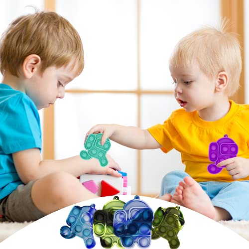 Mini Simple Dimple Fidget It Toy Keychain 2 Pack Mini Fidget Simple Dimple Bubble Pop Toys Silicone Squeeze Fidget Toys Keychain Small Sensory Fidget Toys for Kids Adults (Run Purple+Run Green)