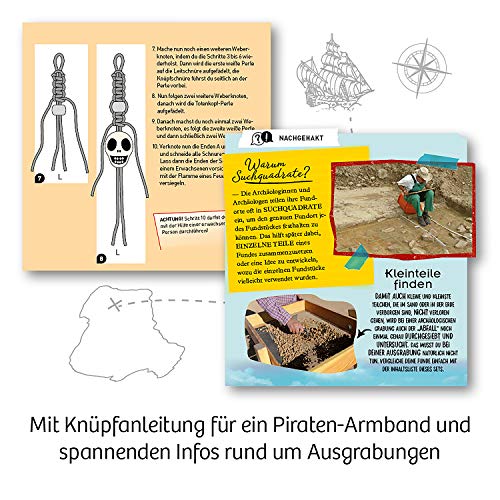 KOSMOS 657888 Piraten-Schatz Experimentierset, Ausgrabungs-Set für Kinder ab 7 Jahren, Schatzsucher, Fundstücke, Gipsblock, Geologie, Mitbringsel, Geschenk – Bild 6