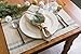 DII French Stripe Dining Table Collection Farmhouse Style Placemat Set, 13x19 Inches, Taupe/Teal, 6 Piece