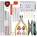 Guitar Repairing Tool Kit(26PCS) Wire Plier,String Organizer,Fingerboard Protector,Hex Wrenches, Files, String Ruler Action Ruler, Spanner Wrench,Bridge Pins for Guitar Ukulele Bass Mandolin Banjo
