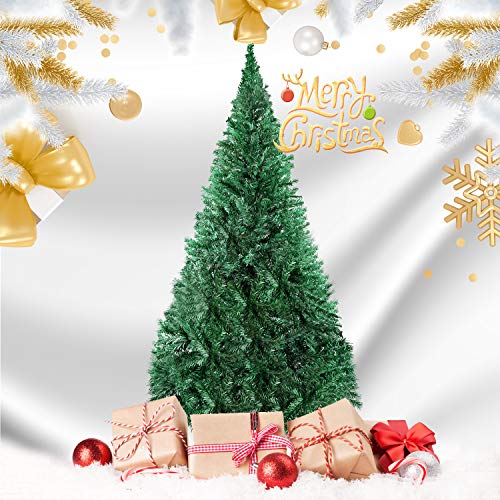LEHOM Christmas Trees Unlit Artificial 6 Feet Premium Hinged Spruce Full Tree with Solid Metal Stand (900 Tips) - Thumbnail 5