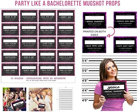 Party Mug Shot Photo Props Fun Kit For The Best Girls Night Out - Party Like A Bachelorette TM