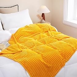 Linecooo Yellow Fleece Throw Blanket