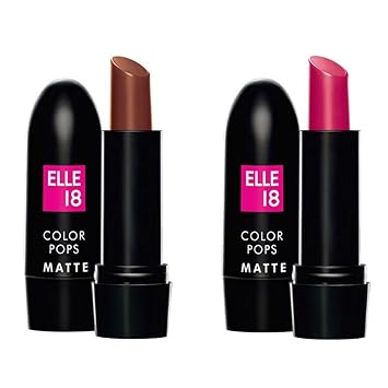 Elle 18 ShopStar Combo of 2 Color Pop Matte Lipcolour (Belgian Brown and Pink Show)
