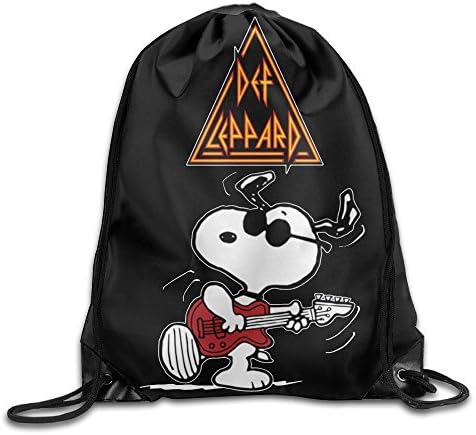 Drawstring Gym Bag Def Leppard Rock Band Nylon Home Travel Sport Storage