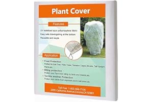 Agfabric Plant Covers Freeze Protection 120"x120" 1.5oz Garden Plant Cover Plant Frost Protection Covers Winter Frost Pests Protection,White