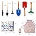 Kids Garden Tool Set, Geyiie Outdoor Yard Gardening Toys with Child Rake, Shovel and Trowel, Apron, Sleeve for Boys/Girls/Toddlers