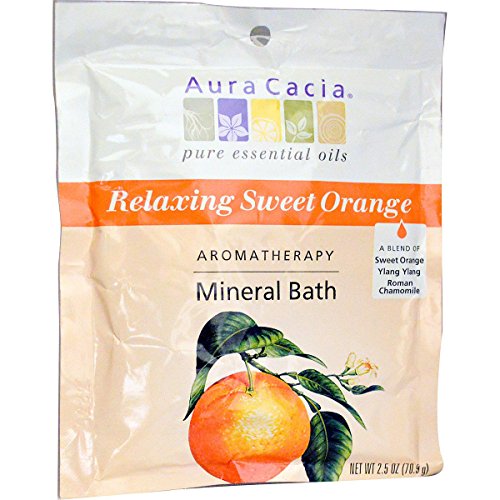 Aura Cacia Relaxing Sweet Orange Aromatherapy Mineral Bath Salt, 2.5 Ounce Packet – 6 per case.