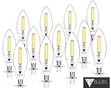 Triangle Bulbs (12-Pack) 40W Incandescent Replacement edison style LED Filament Candelabra Light Bulbs