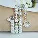 WE Baptism favor 12PC Rosary Wrap Angel Bracelet Recuerdos de Bautizo Christening Gift for Guest Pearl White - Wedding Favors