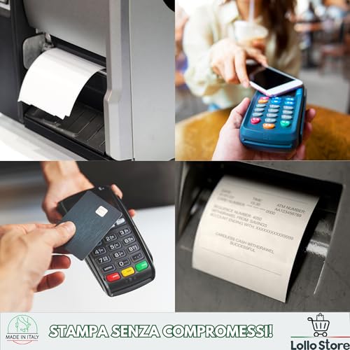 Thermal Paper Rolls 57 x 20 m – Pack of 10 Rolls – BPA Free, High Print Sensitivity – Tax Approved for Cash Registers, Bars and Tobacco – 12 mm Core – Made in Italy