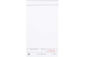 AmerCareRoyal White Guest Check Paper, 1 Part Booked, Unlined, Case of 100 Books
