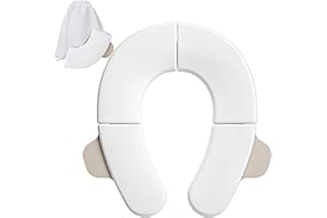 Portable Potty Training Seat for Toddlers, Foldable Design with Handles, Non Slip Fit for Round & Oval Toilets, Comes with Fr