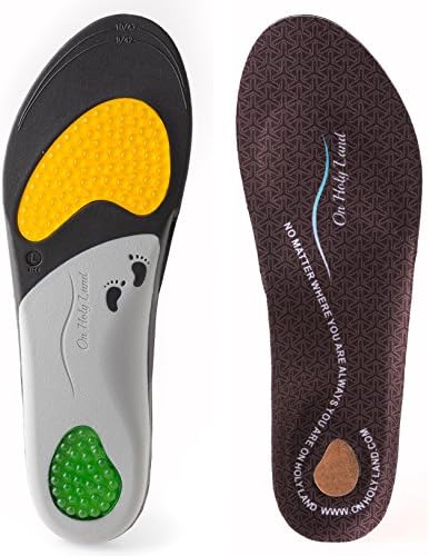 Health &amp; Faith On Holy land Orthotic Insoles for Flat Foot, Plantar Fasciitis, Heel Spur, Pronation, Arch Support, Shoe Inserts, Pain Relief, All sports activities (Men's 9.5-11 | Women's 10.5-12)