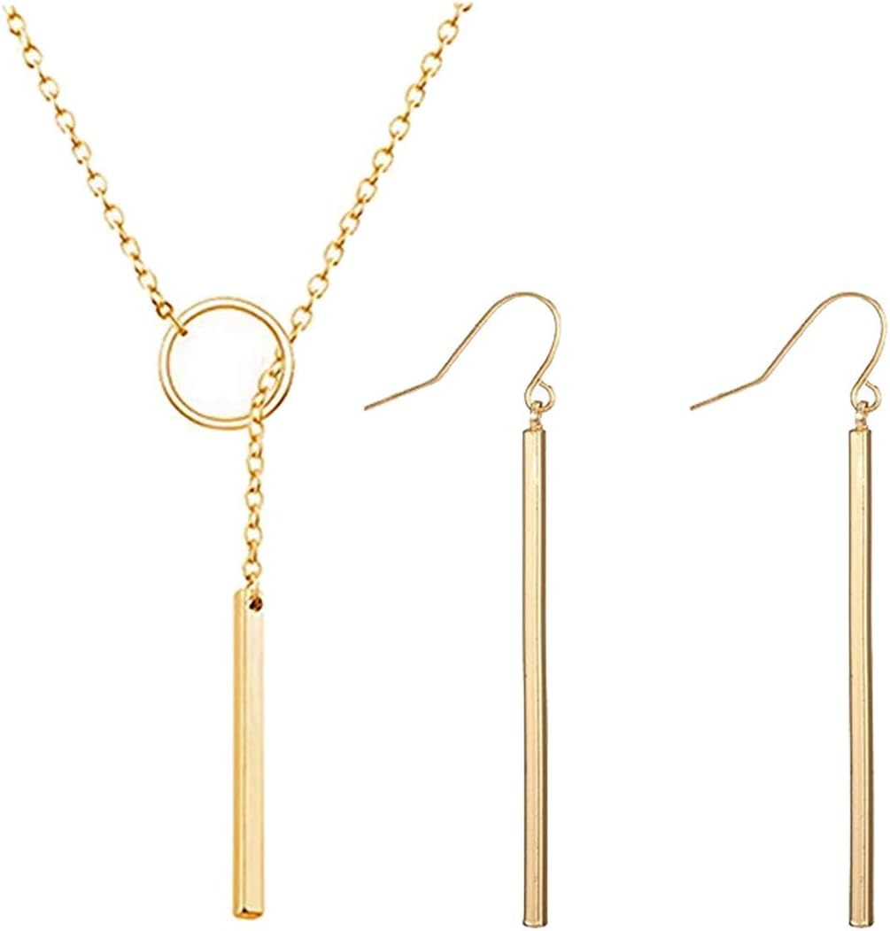 Dcfywl731 Punk Simple Style Gold/Silver Plated Lightning Long Exaggerated Square Geometric Stick Drop Dangle Earring for Women
