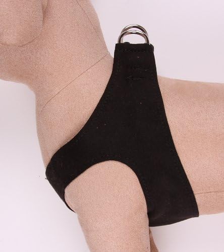 Premium Ultrasuede Step-In Dog Harness - Black SM